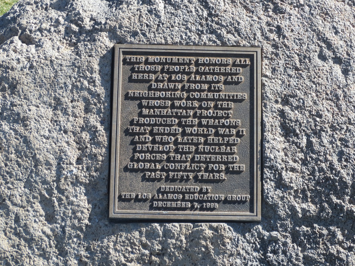 Rock inscription at Ashley Pond in Los Alamos.