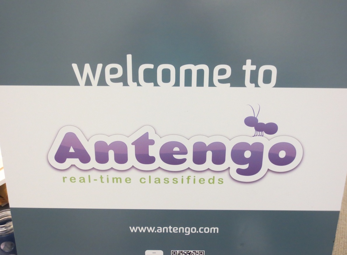Antengo logo on one of their posters in the office