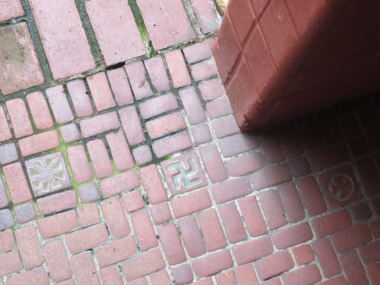 Weird swastika signs in the building tiles where I stayed.