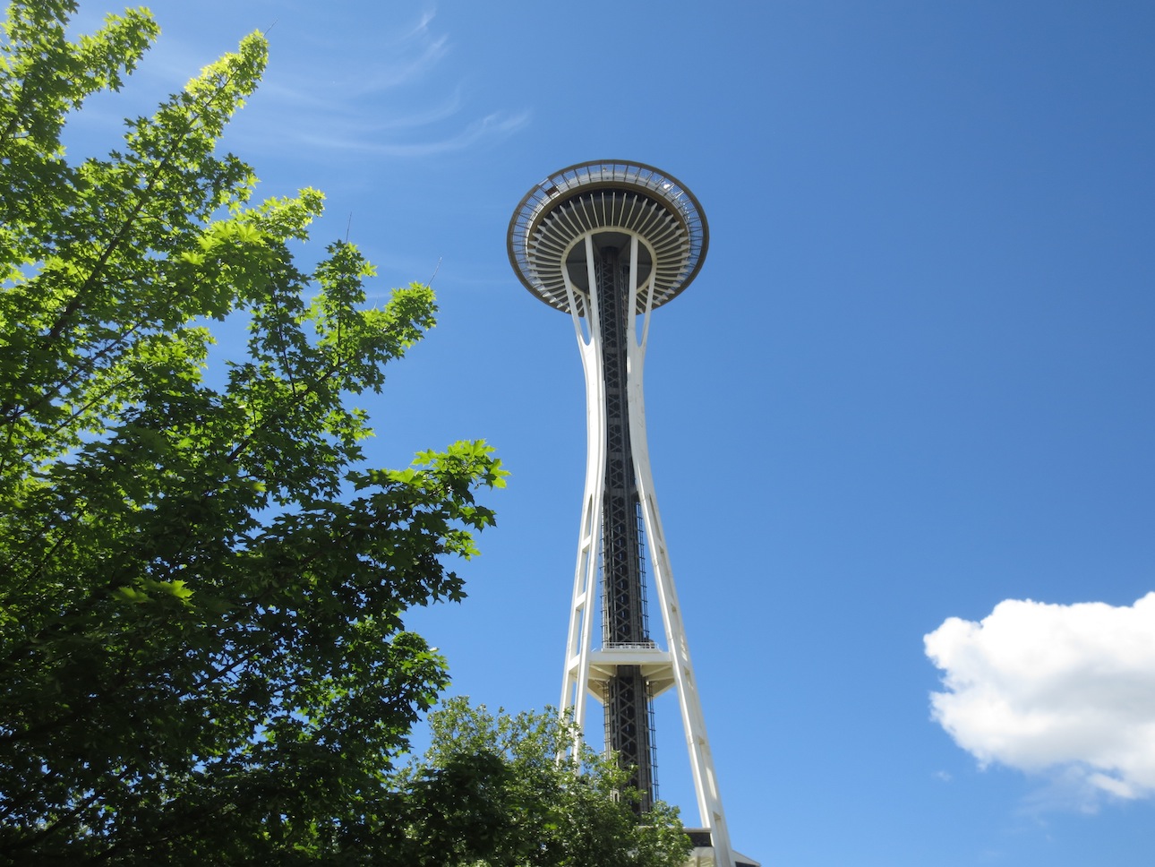The Seattle Space Needle on a clear day.