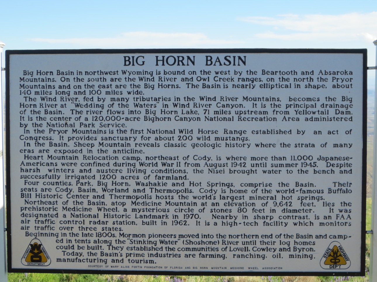 Big Horn Basin sign.