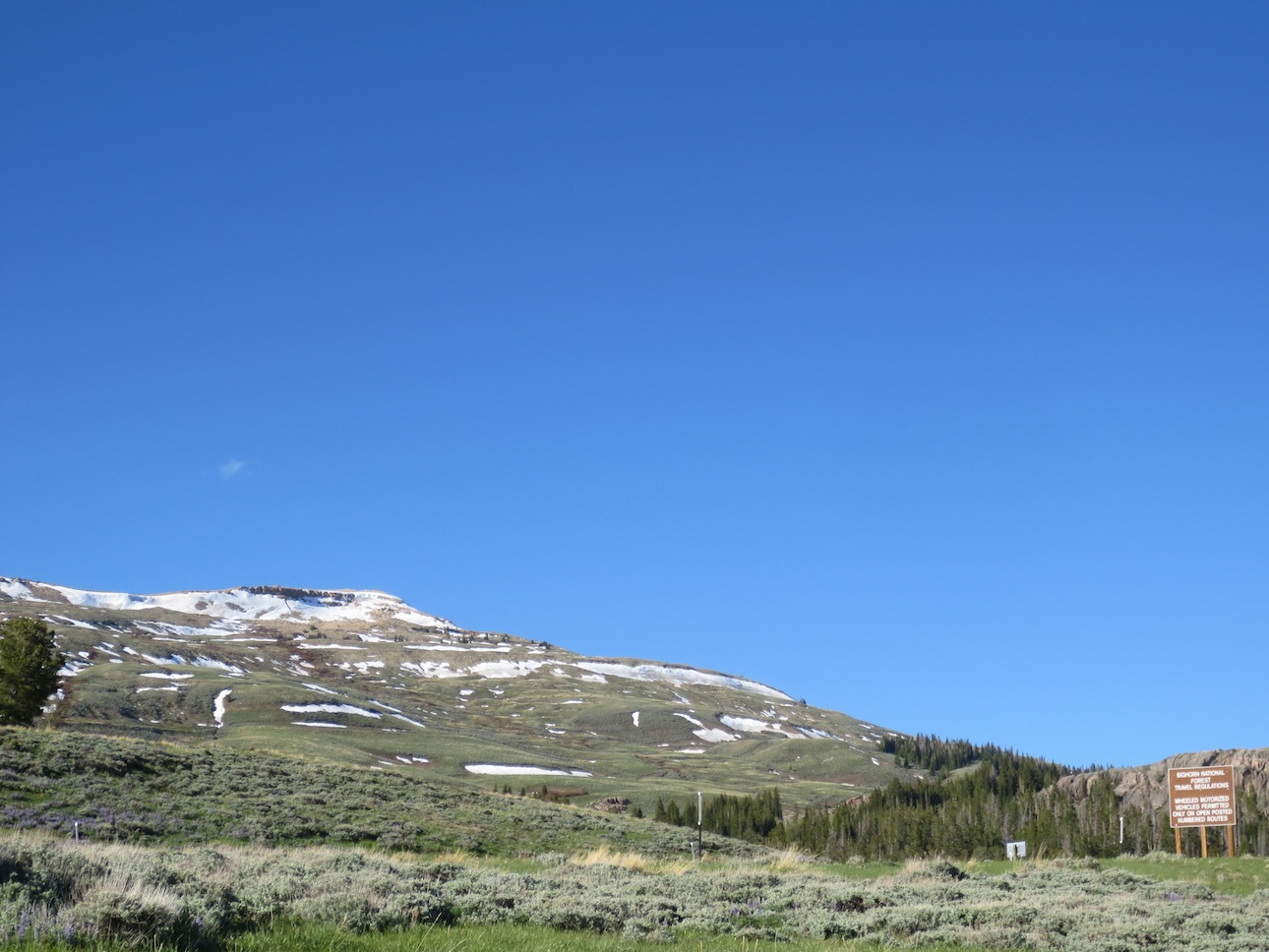 Snow near the top.