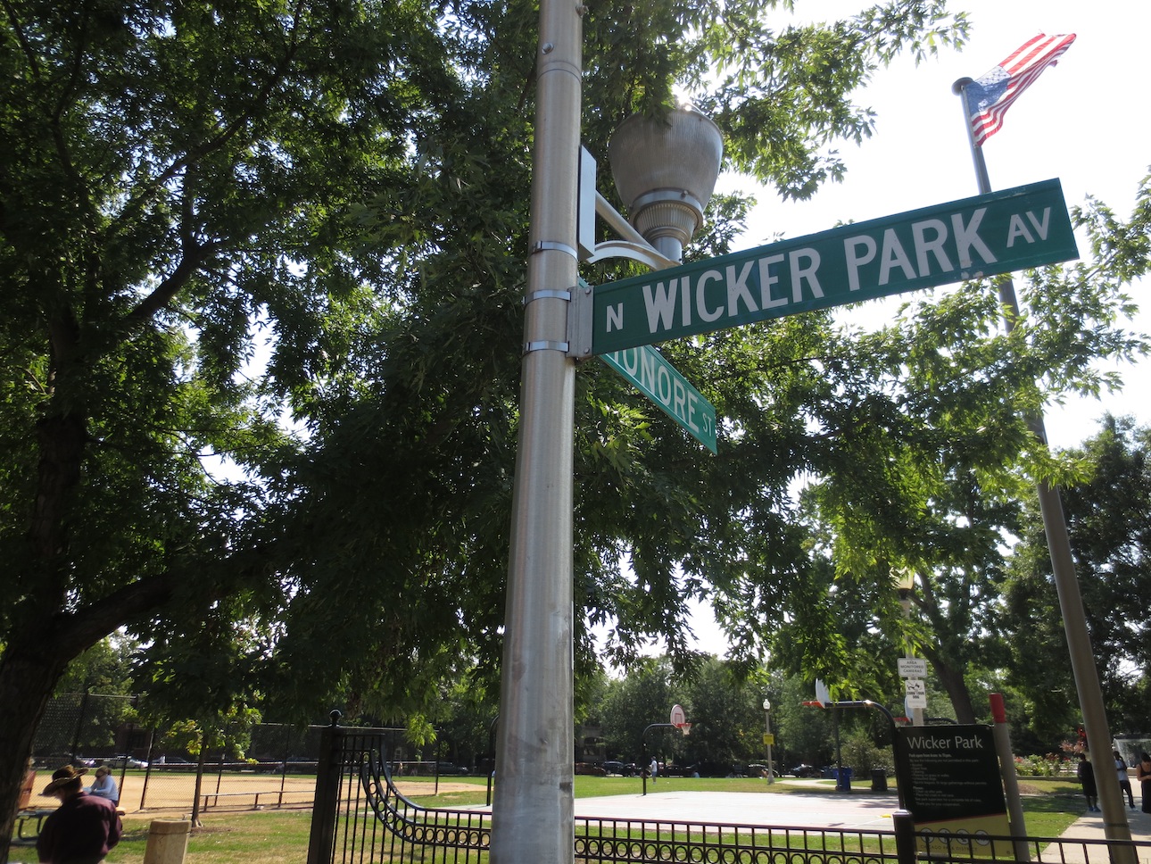 Street sign for Wicker Park St.