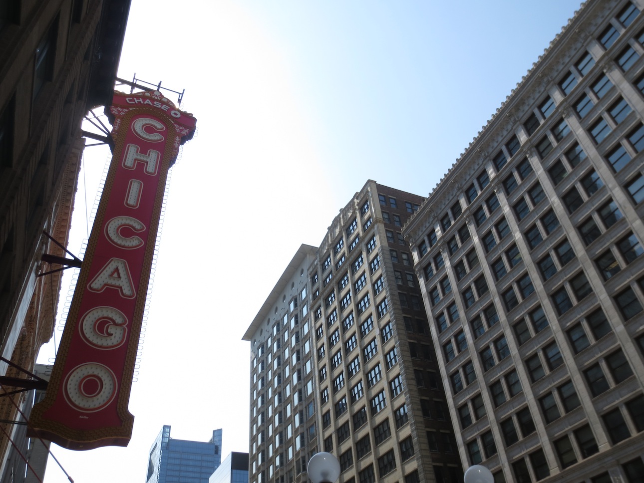 Chicago sign in South Loop area.