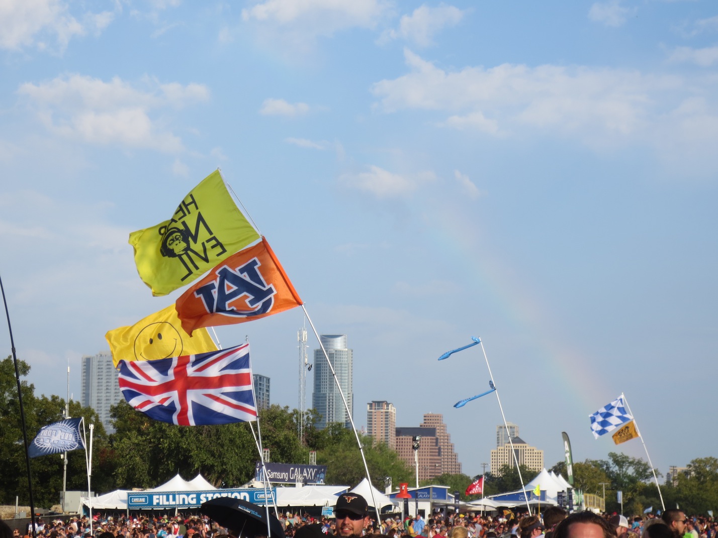 A faint rainbow over ACL.