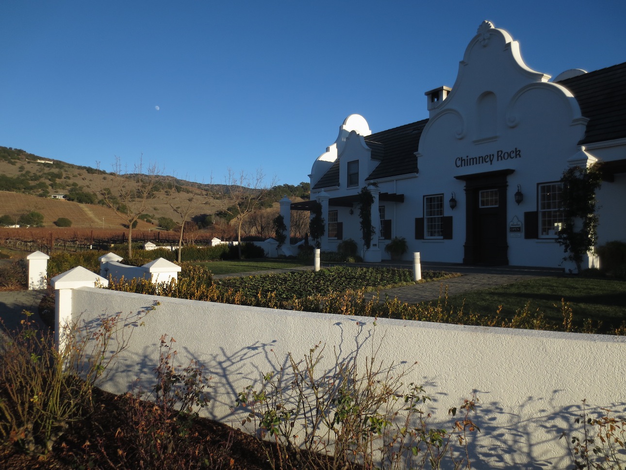 The entrance view of Chimney Rock winery.