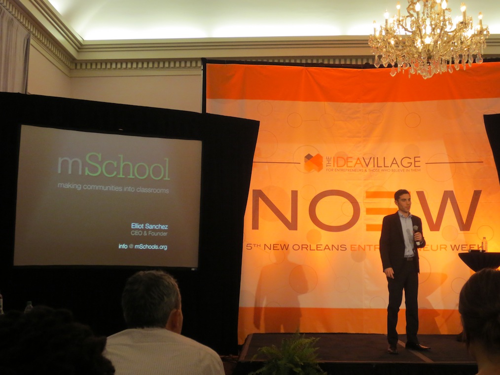Founder of Overgrad, Ryan Hoch pitching at NOEW 2013.