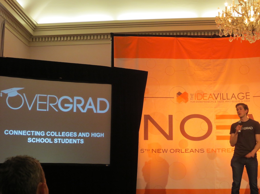 Founder of Overgrad, Ryan Hoch pitching at NOEW 2013.