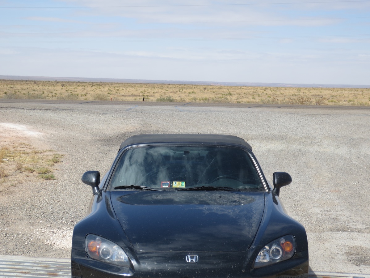 Open landscape behind my car.