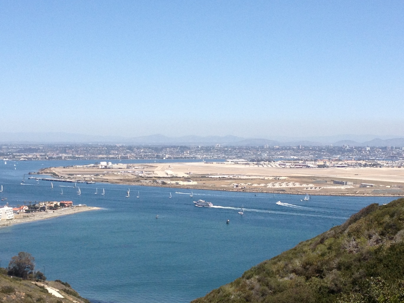 View from Point Loma towards downtown San Diego airport