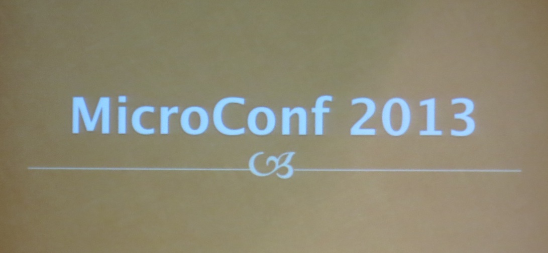 Microconf 2013 projected on the main screen of the conference room