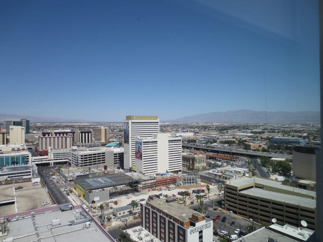 View of downtown Las Vegas from Tony Hseih's apartment.