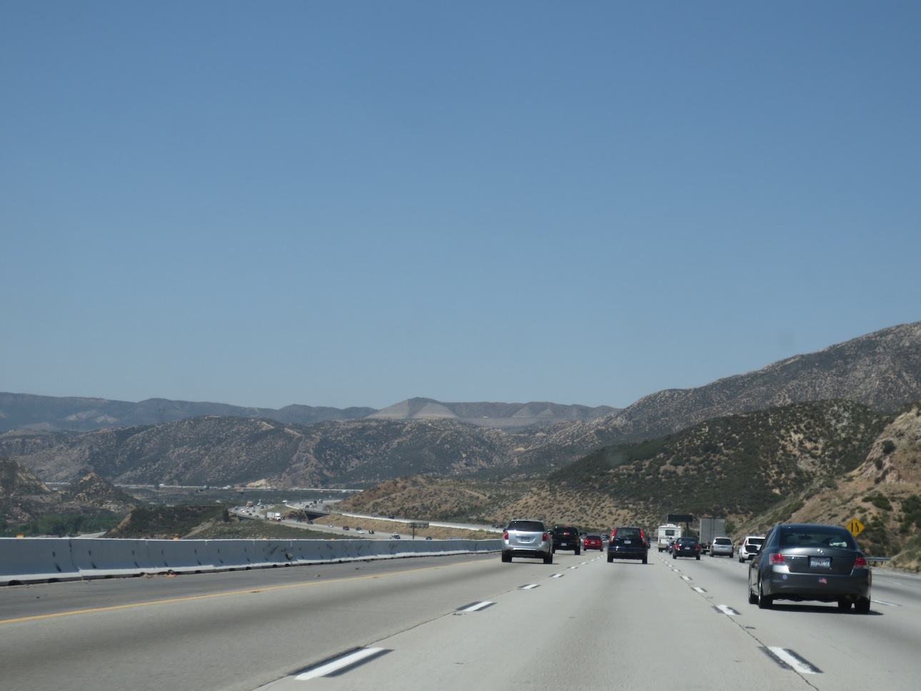 View of the highway while driving to Las Vegas from San Diego.