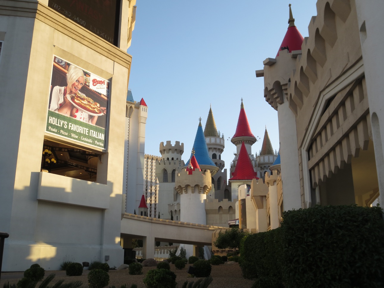 Vegas with castles in the background.