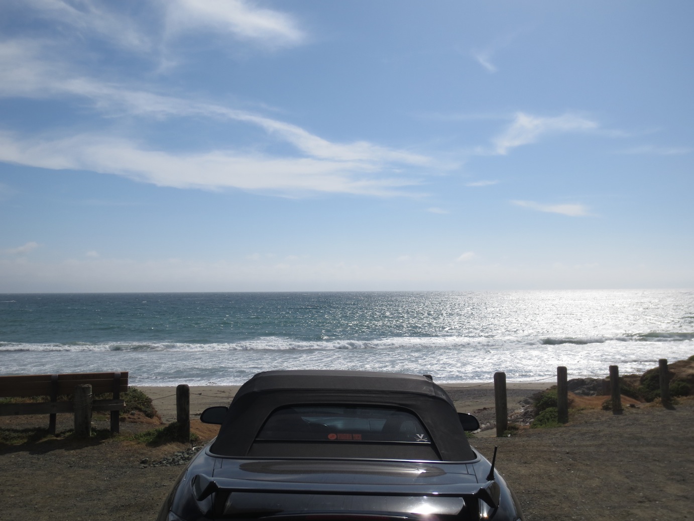 View of the Pacific Ocean from behind my S2000