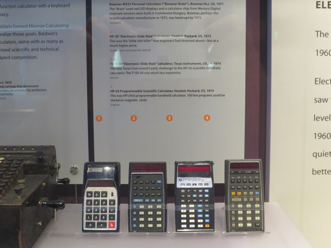Handheld calculators from the 1970s.