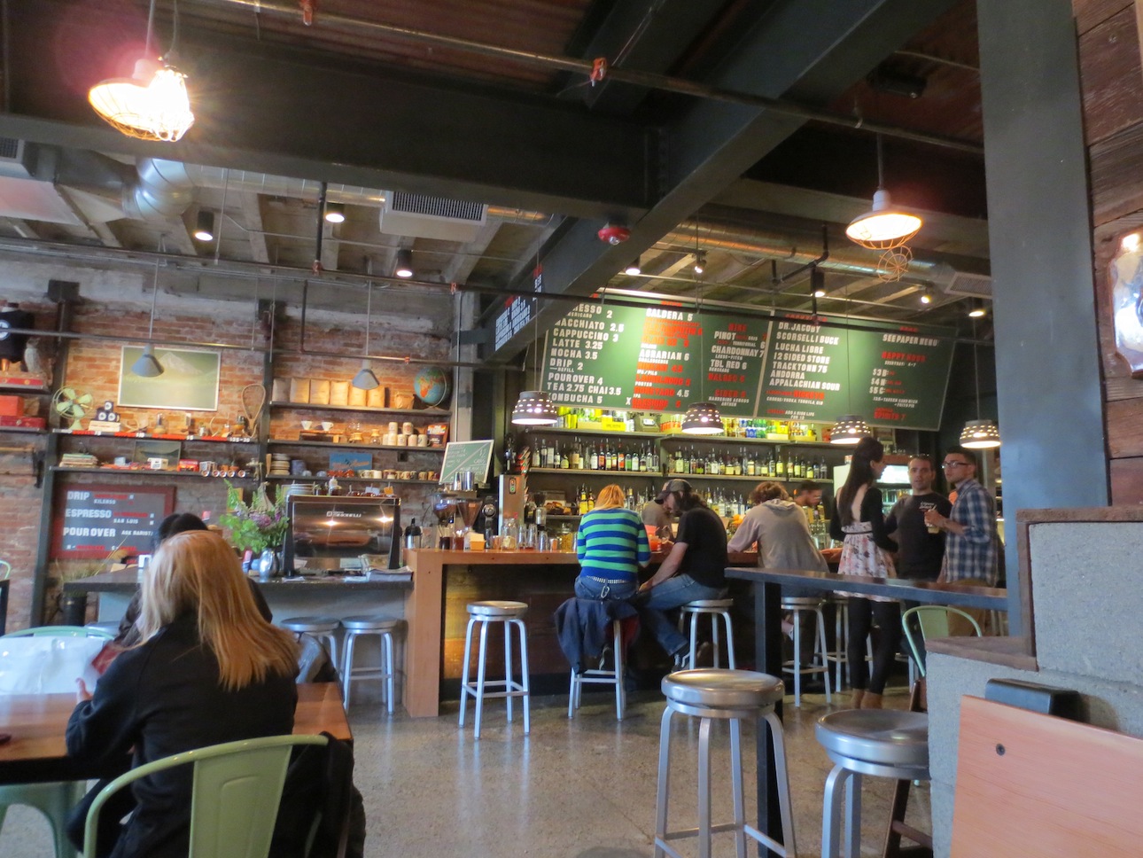 Inside of The Barn Light restaurant and bar.