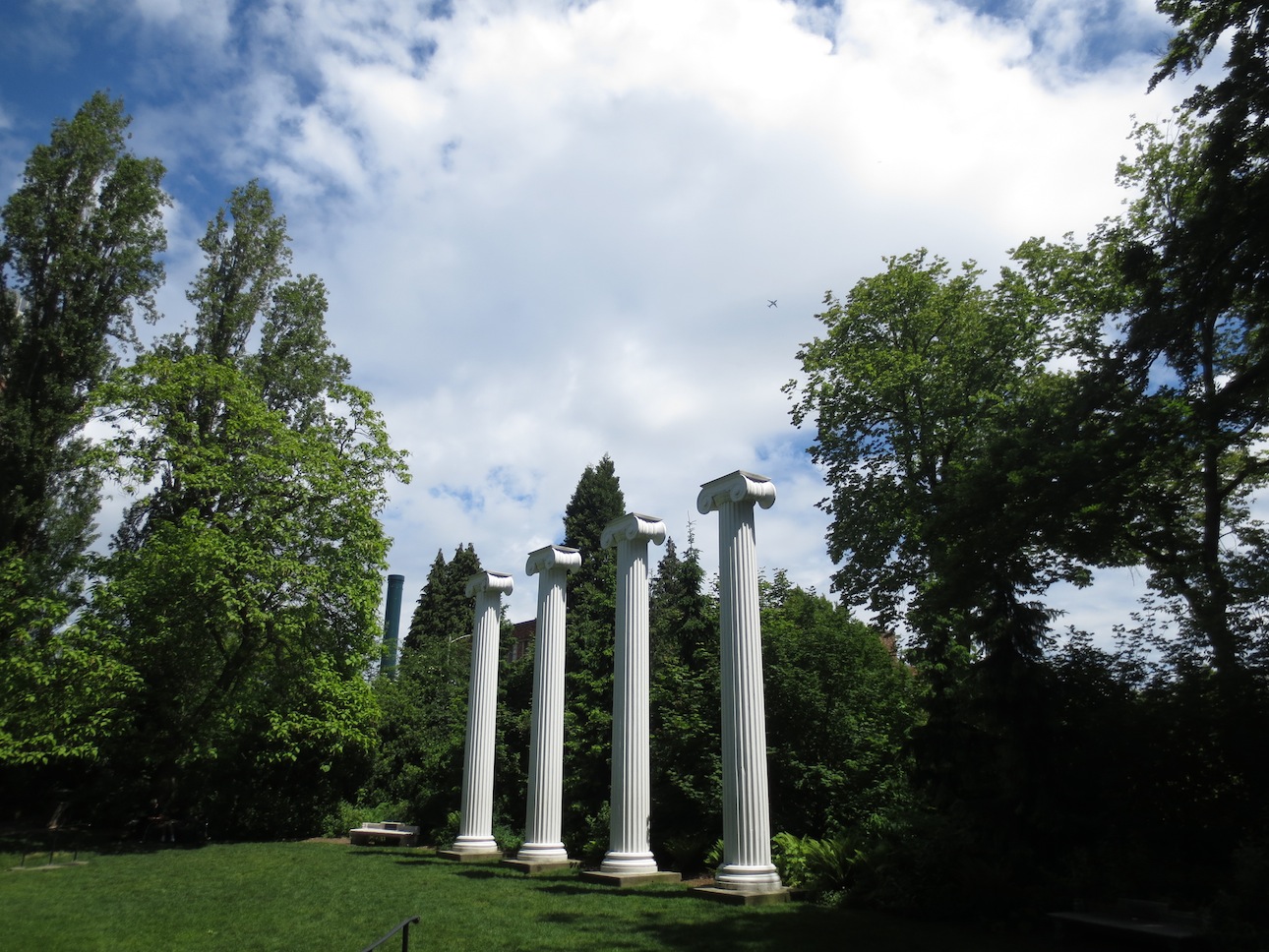 Columns in the grove next to the computer science building.