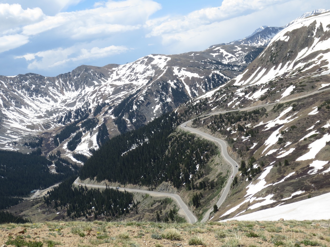 Winding road out of Loveland Pass.