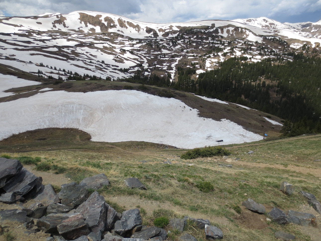 Looking down from Loveland Pass.