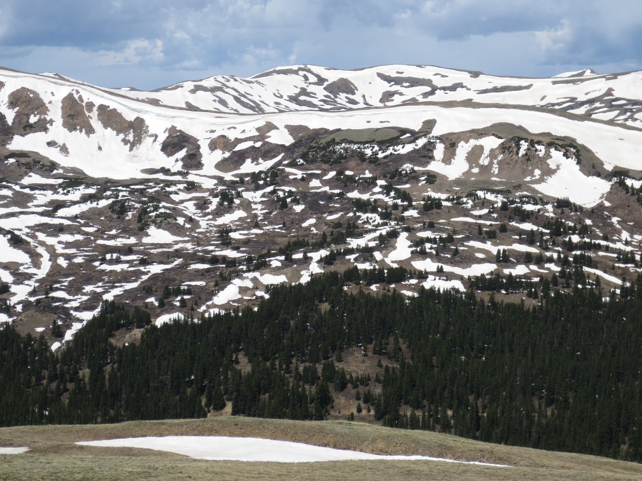 Snow capped mountains of Loveland Pass.