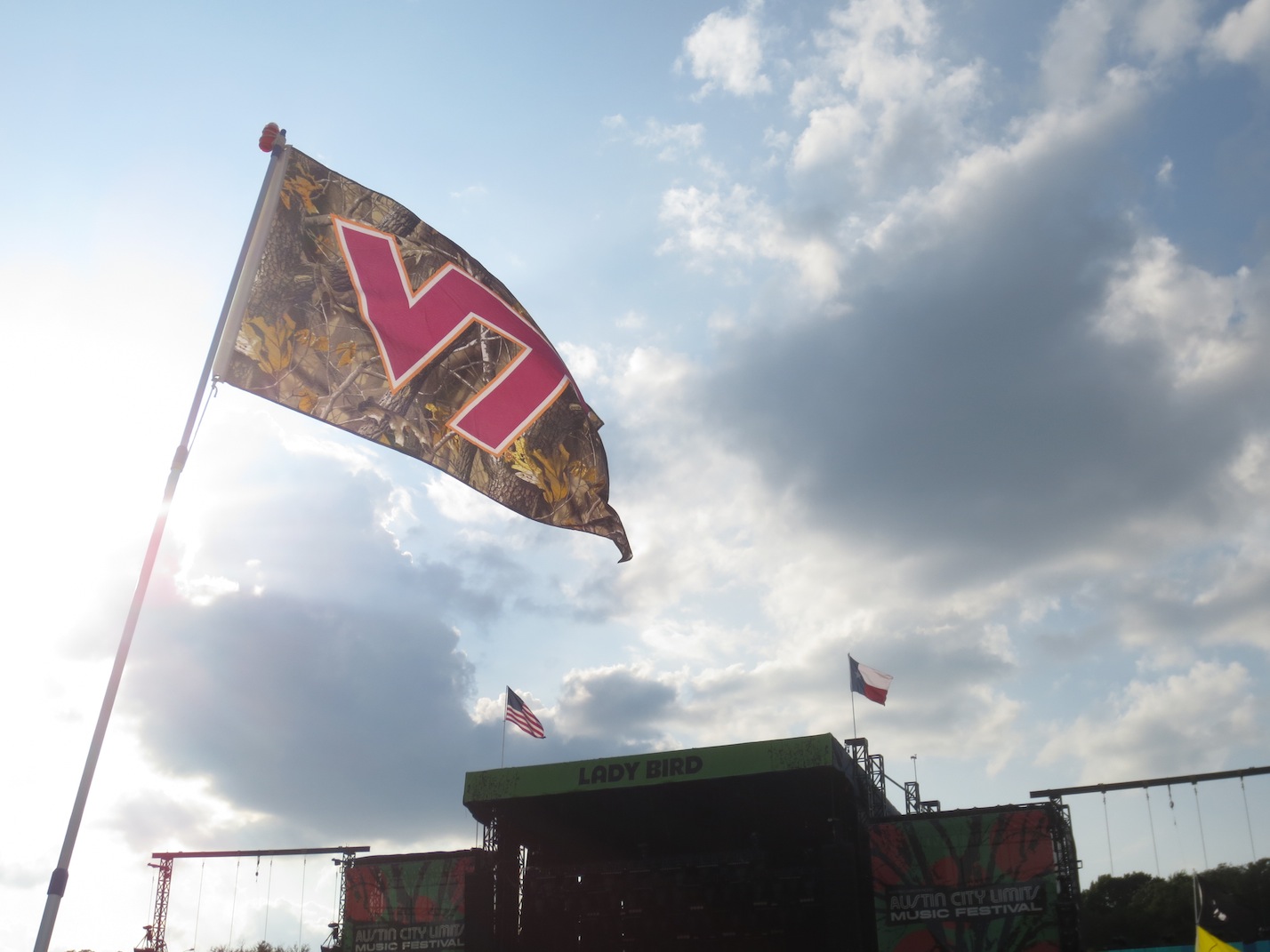 Virginia Tech flag blowing in the wind.