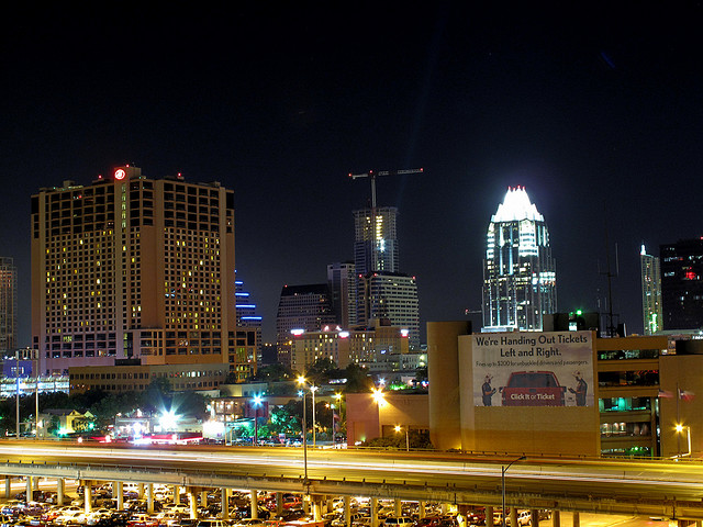 Downtown Austin, TX at night