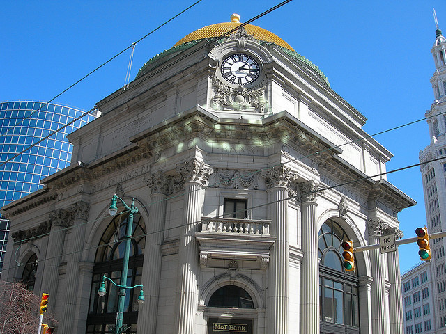 M&T Bank is one of the only banks still operating in Downtown Buffalo