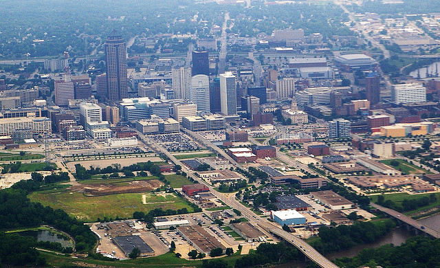 Des Moines, IA aerial view