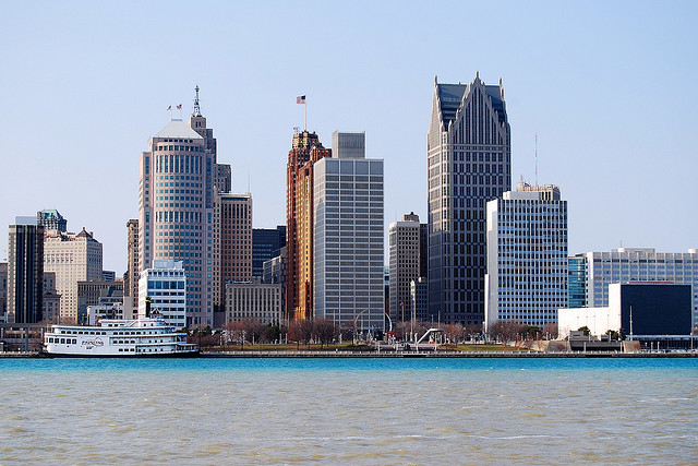 View of Detroit, Michigan from the water