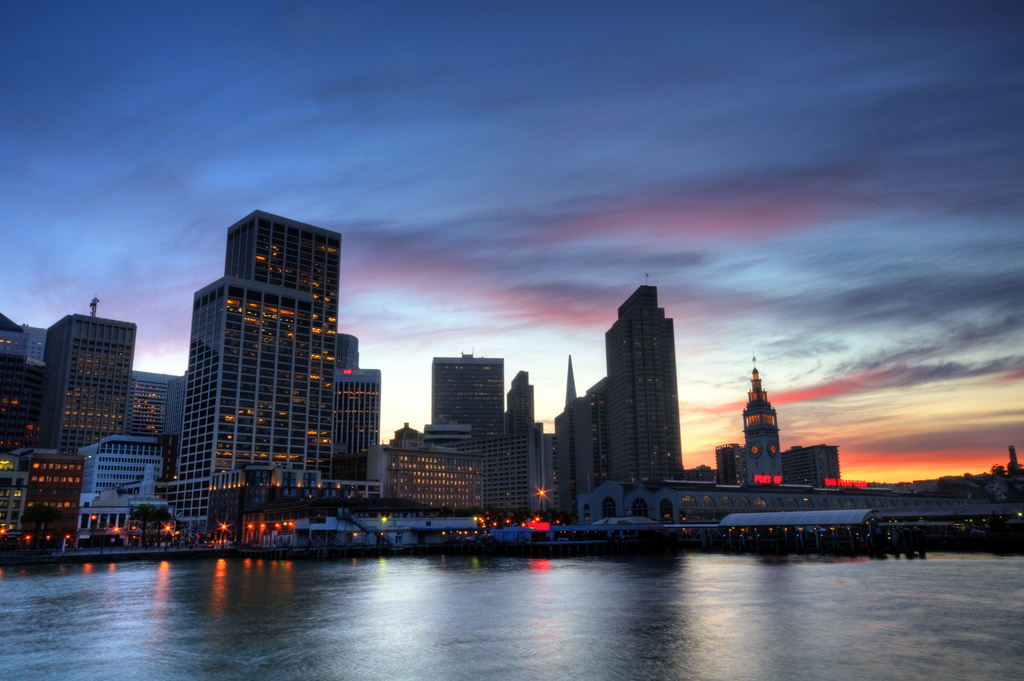 San Francisco skyline at dusk